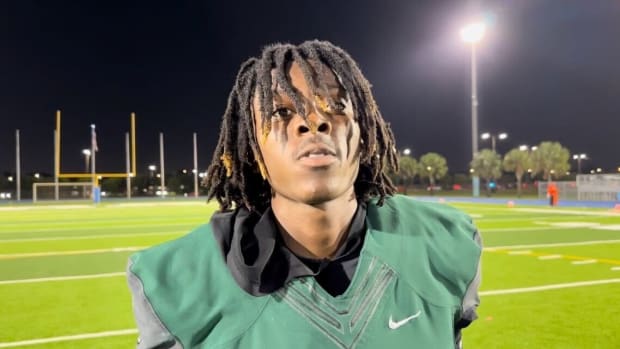 Miami Central's LaWayne McCoy following the Rockets playoff win over Booker T. Washington on 11-17-2023.